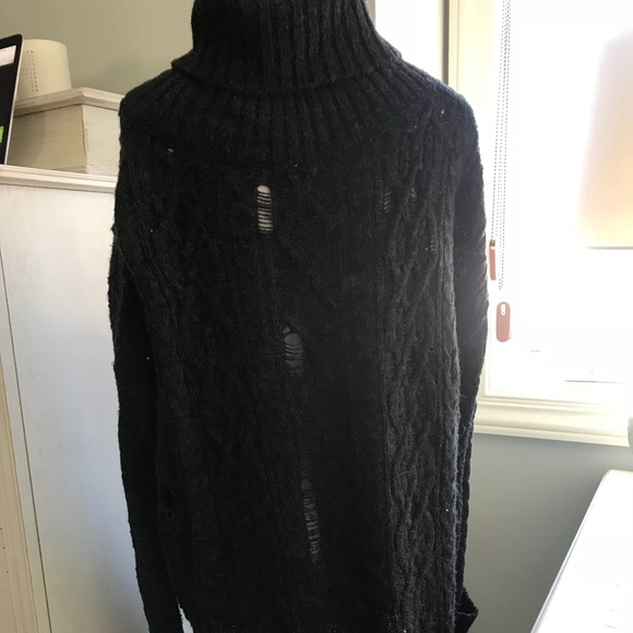 Free People Oversized Distressed Turtleneck - Picture 3 of 4